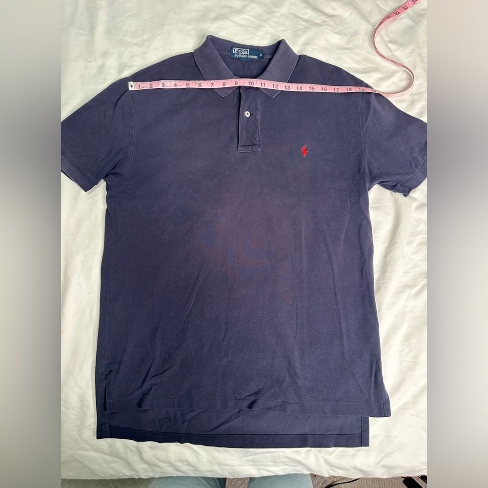 Polo Ralph Lauren Men’s Medium Navy Collared Shirt, Red Logo, Classic Fit - Picture 5 of 10